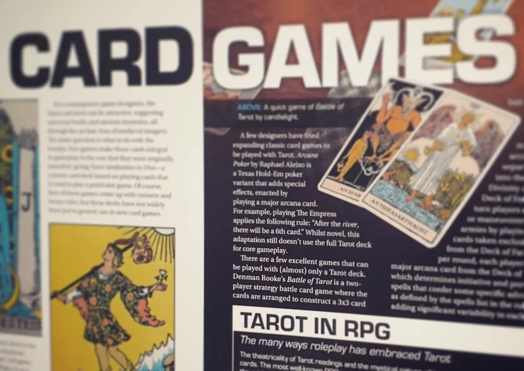 'Tarot Card Games' in Tabletop Gaming Magazine, photo
